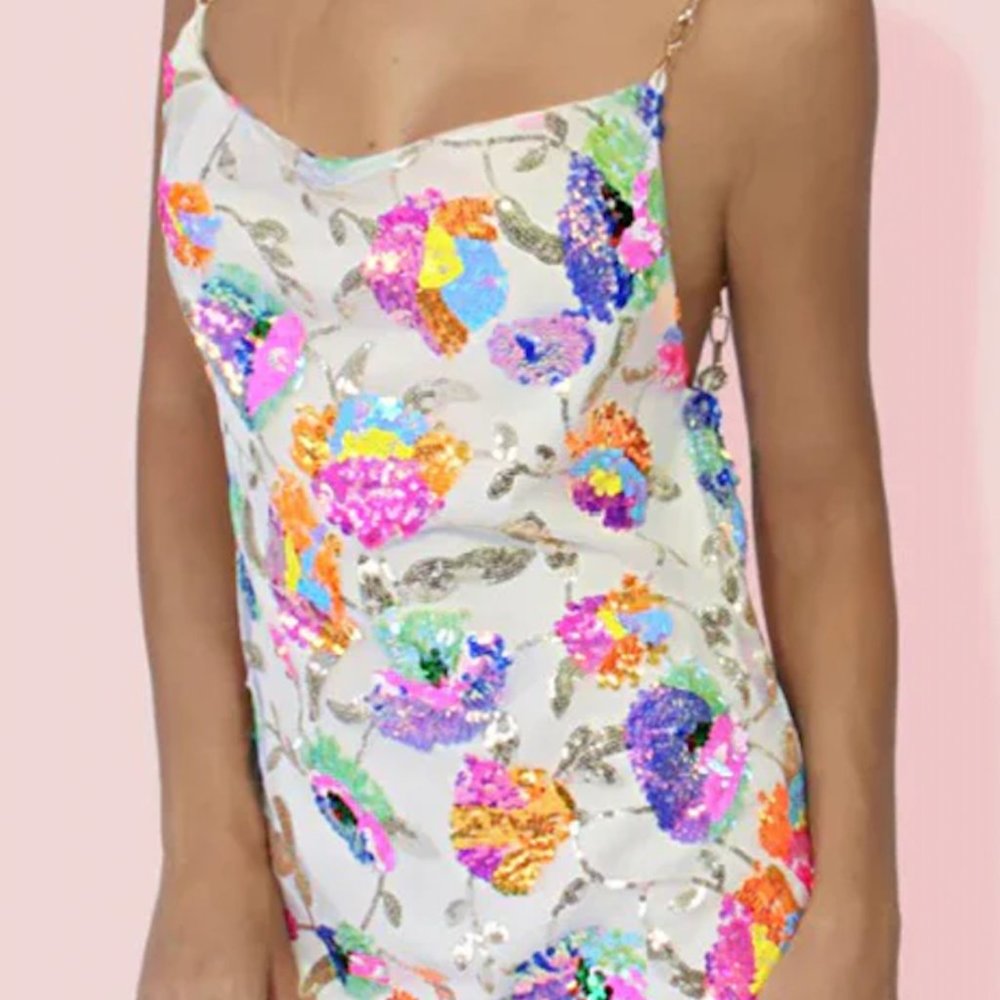 LUCY IN THE SKY - Sequin Dress In White Multicolor